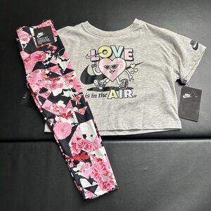 NWT Nike Glitter Tee & Leggings Set Girls Size 4